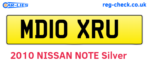 MD10XRU are the vehicle registration plates.