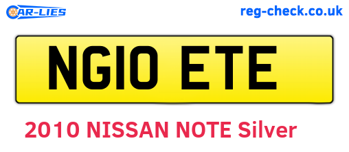 NG10ETE are the vehicle registration plates.