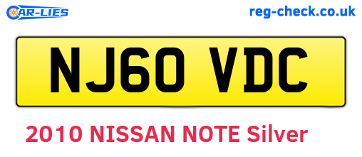 NJ60VDC are the vehicle registration plates.