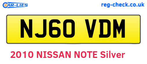 NJ60VDM are the vehicle registration plates.