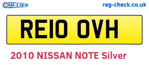 RE10OVH are the vehicle registration plates.