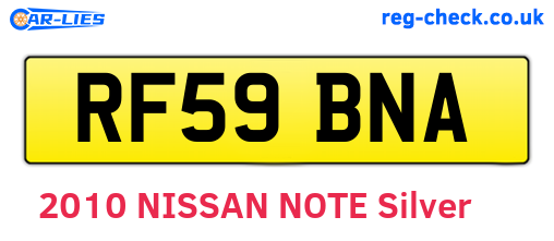 RF59BNA are the vehicle registration plates.