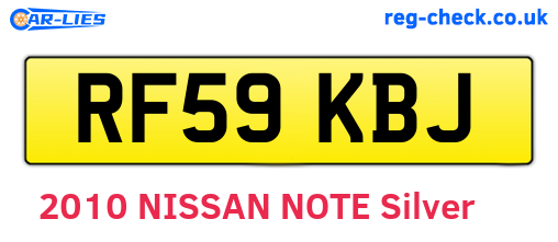 RF59KBJ are the vehicle registration plates.