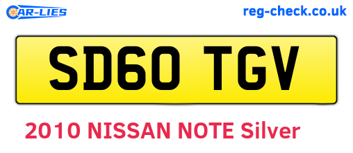 SD60TGV are the vehicle registration plates.