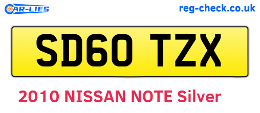 SD60TZX are the vehicle registration plates.