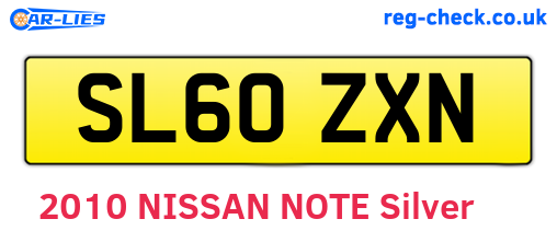 SL60ZXN are the vehicle registration plates.