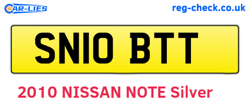 SN10BTT are the vehicle registration plates.