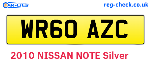 WR60AZC are the vehicle registration plates.
