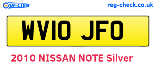 WV10JFO are the vehicle registration plates.