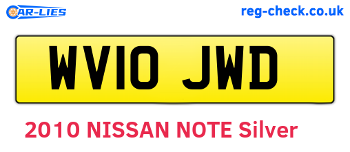 WV10JWD are the vehicle registration plates.