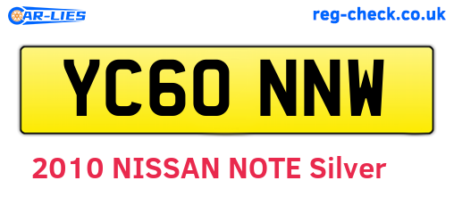YC60NNW are the vehicle registration plates.