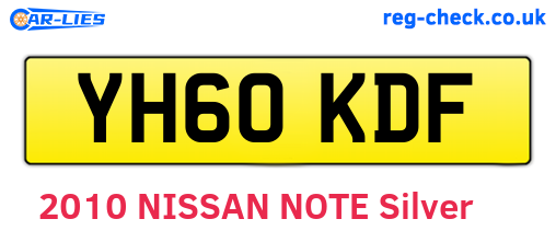YH60KDF are the vehicle registration plates.