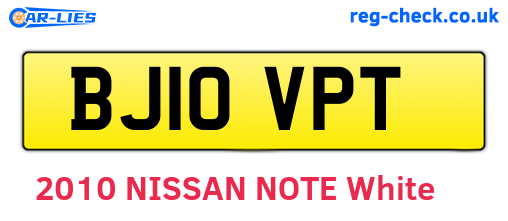 BJ10VPT are the vehicle registration plates.