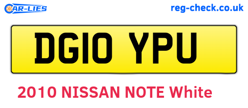 DG10YPU are the vehicle registration plates.