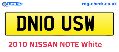 DN10USW are the vehicle registration plates.
