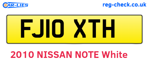 FJ10XTH are the vehicle registration plates.