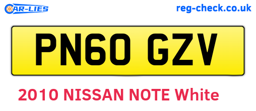 PN60GZV are the vehicle registration plates.