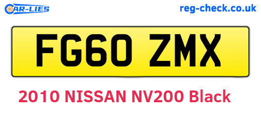FG60ZMX are the vehicle registration plates.