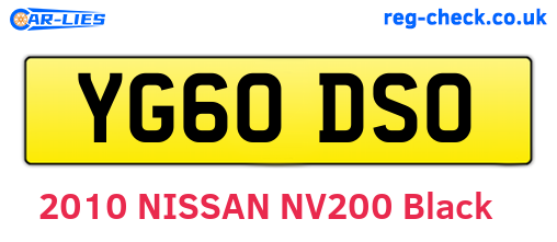 YG60DSO are the vehicle registration plates.