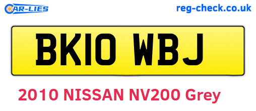 BK10WBJ are the vehicle registration plates.