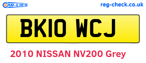 BK10WCJ are the vehicle registration plates.