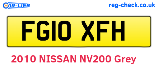 FG10XFH are the vehicle registration plates.