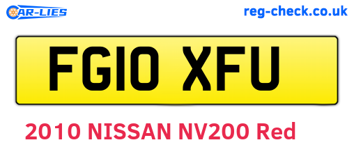 FG10XFU are the vehicle registration plates.