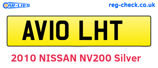 AV10LHT are the vehicle registration plates.