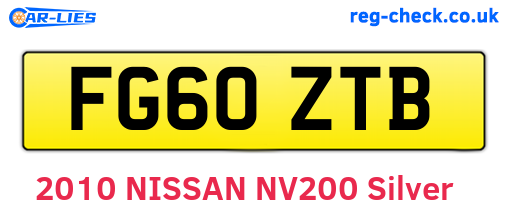 FG60ZTB are the vehicle registration plates.
