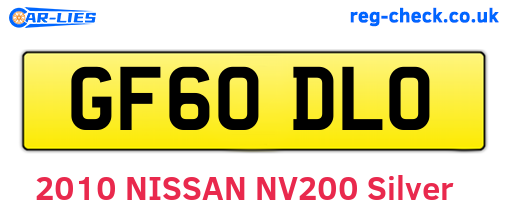 GF60DLO are the vehicle registration plates.