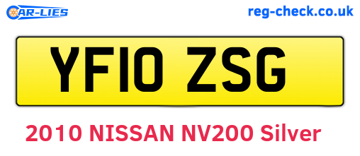 YF10ZSG are the vehicle registration plates.