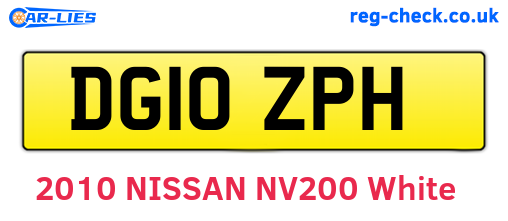 DG10ZPH are the vehicle registration plates.