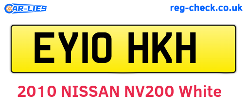 EY10HKH are the vehicle registration plates.
