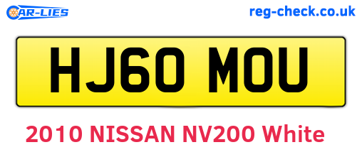 HJ60MOU are the vehicle registration plates.