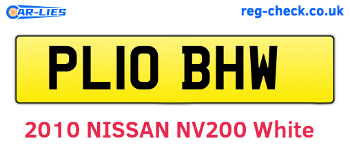 PL10BHW are the vehicle registration plates.