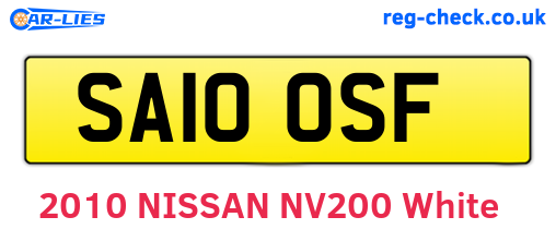 SA10OSF are the vehicle registration plates.