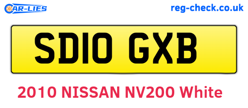 SD10GXB are the vehicle registration plates.