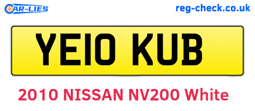 YE10KUB are the vehicle registration plates.