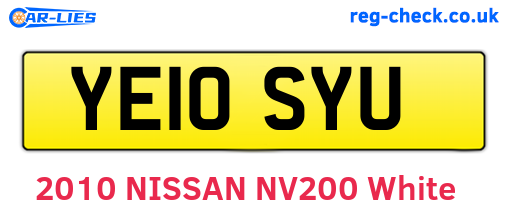 YE10SYU are the vehicle registration plates.