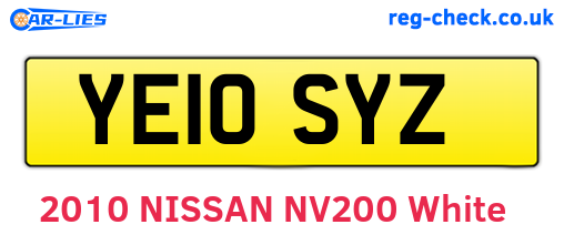 YE10SYZ are the vehicle registration plates.