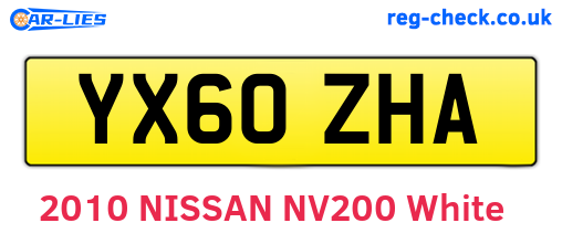 YX60ZHA are the vehicle registration plates.