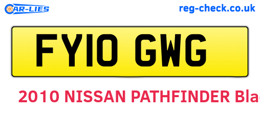 FY10GWG are the vehicle registration plates.
