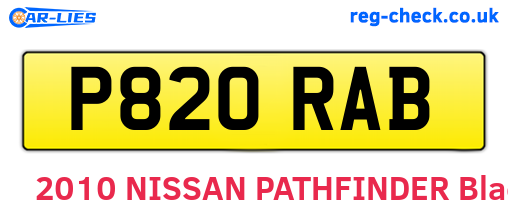 P820RAB are the vehicle registration plates.