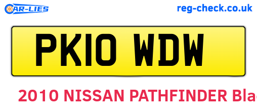 PK10WDW are the vehicle registration plates.