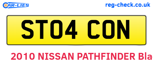 ST04CON are the vehicle registration plates.