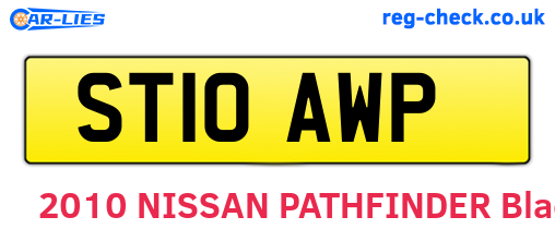 ST10AWP are the vehicle registration plates.