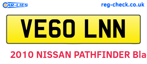 VE60LNN are the vehicle registration plates.
