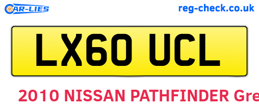 LX60UCL are the vehicle registration plates.