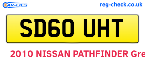 SD60UHT are the vehicle registration plates.