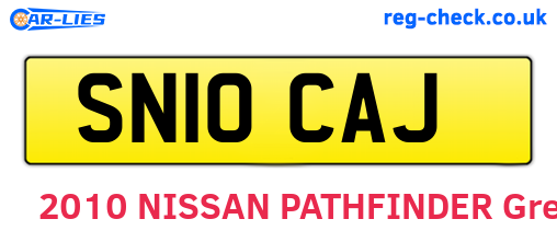 SN10CAJ are the vehicle registration plates.